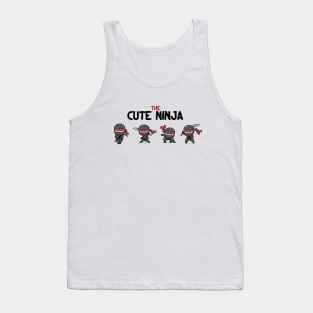 The Cute Ninja Warriors from Japan With Sword and Full Ninja Uniform Tank Top